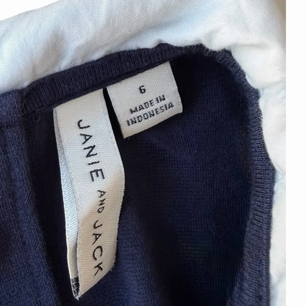 Janie And Jack Girls Button Collared Pointe Dress Merchant Marine Size 6